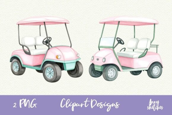 Retro Golf Cart Pink Golf Club Vintage: A Guide to Using This Charming Clipart Effectively