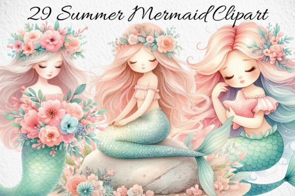 Summer Mermaid Clipart for Creative Projects