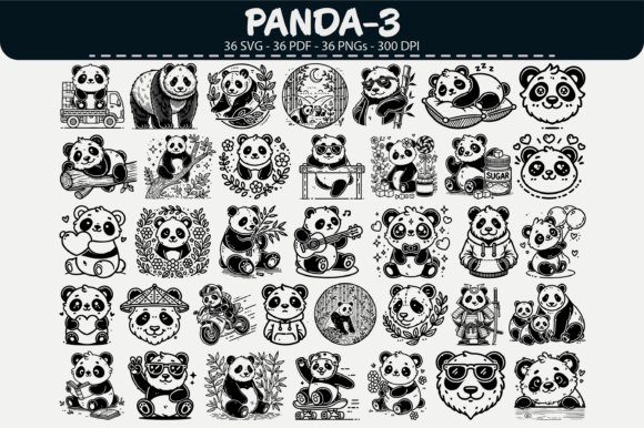 Unlocking Creative Potential with Cute Panda Clipart – 36 Designs