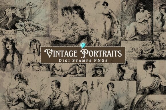 Vintage Portraits Digi Stamps: A Practical Asset for Mixed Media Creators