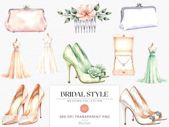 Watercolor Vintage Wedding Bridal Style: Elevating Creative Projects with Timeless Elegance