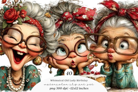Whimsical Old Lady Birthday Clipart: A Guide to High-Quality Digital Design